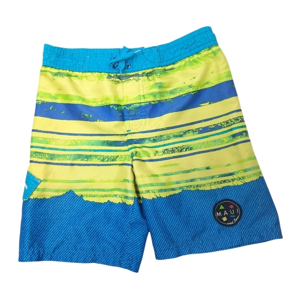Maui and Sons Neon Yellow and Blue Swim Trunks Sz 6 Boys- Make Offer❣️ - Picture 12 of 12